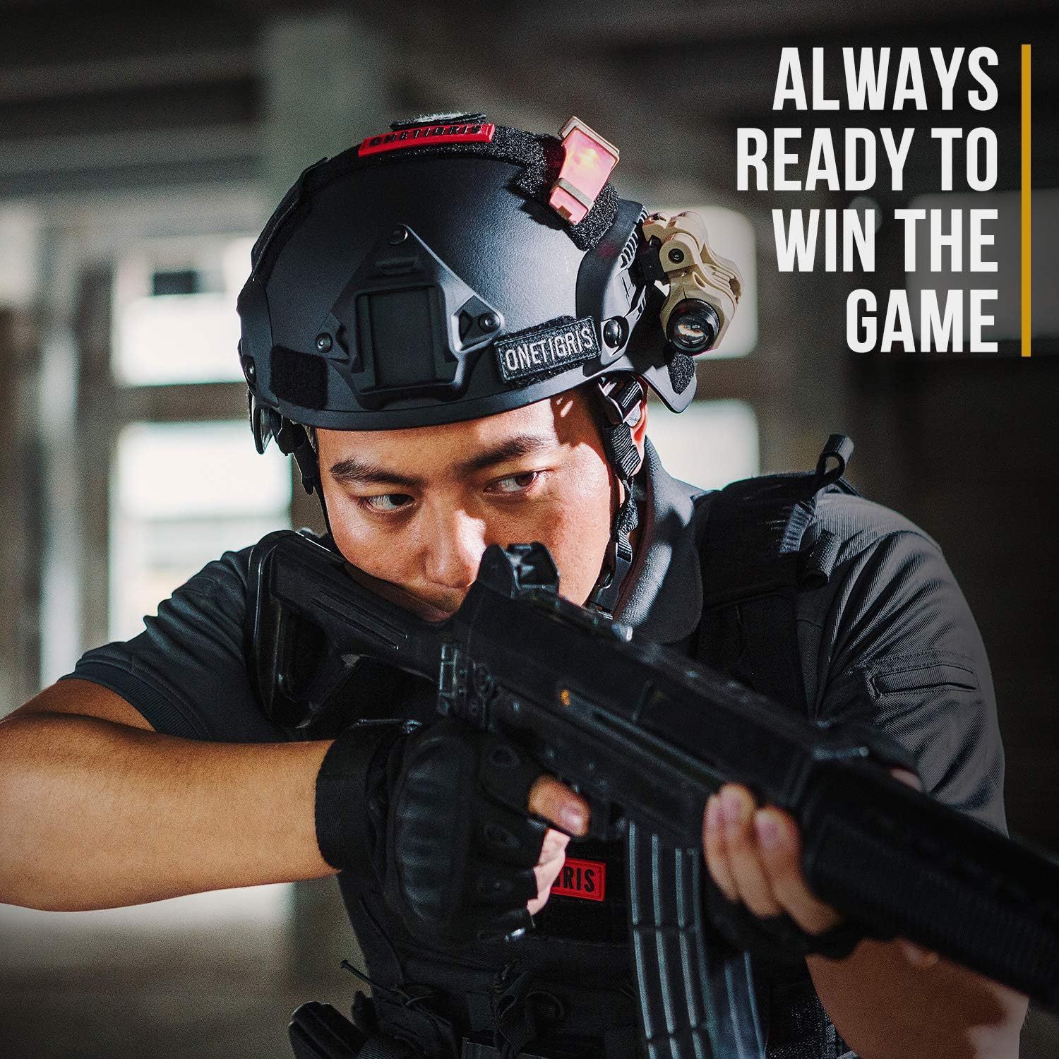 OneTigris MICH 2000 Style ACH Tactical Helmet with NVG Mount and Side Rail (Black) : Sports & Outdoors