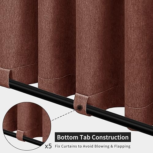 Miniatura 4 de Easy-Going Cortinas para Exteriores con Aspecto de Lino, Impermeables, Resistentes al Viento, Cortinas para Porche, Cortinas de Privacidad Suaves y