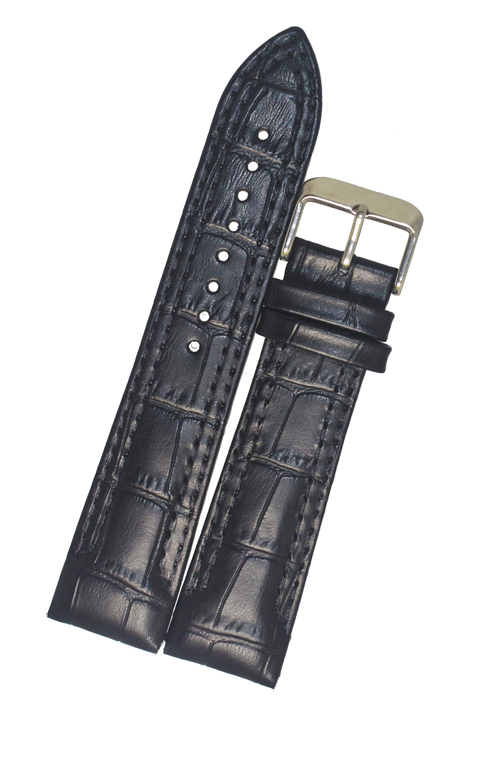 SURU® 20mm Half Padded Double Stitched Leather Watch Strap / Watch Band (Width- 20mm /Colour- Black) D631 (B0B2N3MRMY) Amazon Price History, Amazon Price Tracker