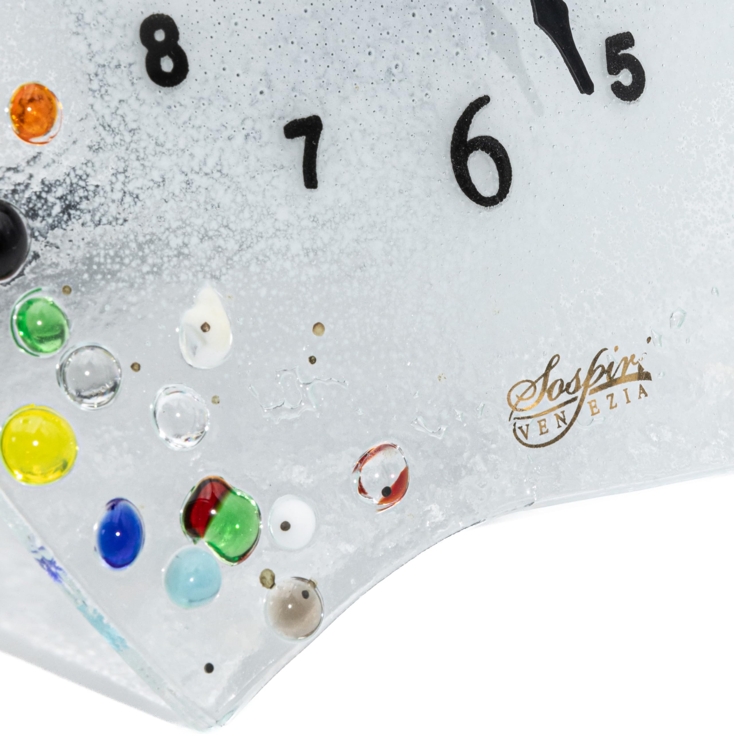 Sospiri Venezia Reloj de Mesa Cristal Murano 19x19 cm Corazón