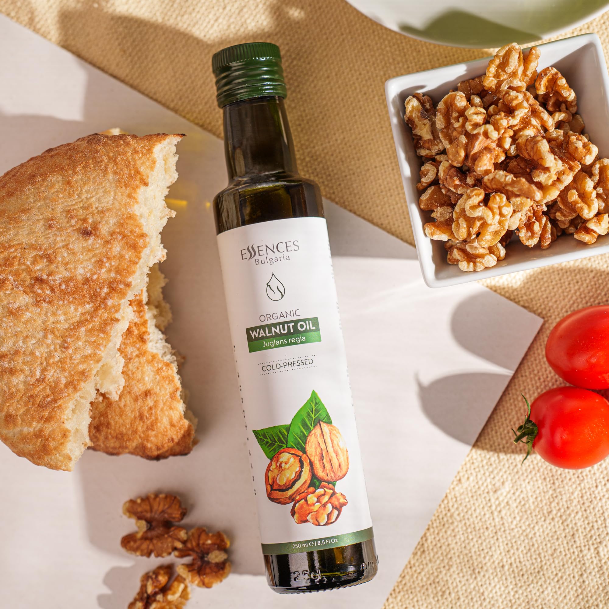 Essences Bułgaria Organiczny Olej z Orzecha Włoskiego 250 ml 100% Naturalny Tłoczony na Zimno