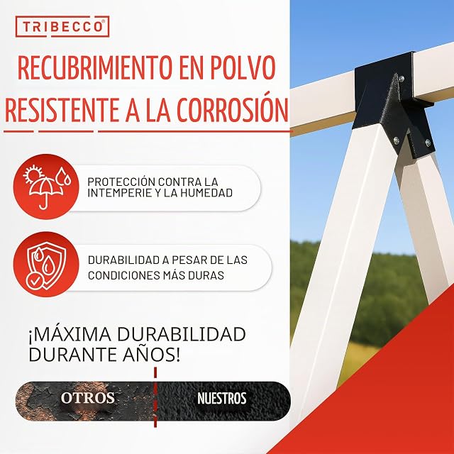 Foto 4 de 8 de TRIBECCO Conector balancín 90°, pieza de conexión 90/90 mm de chapa de acero pulverizada para columpio…