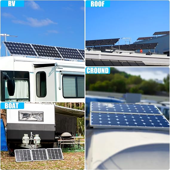 2 Sets 41 Adjustable Solar Panel Mount, Solar Panel Tilt Mount Bracket Ground Mount with Foldable Tilt Legs, Fit for 180 200 400 600 Watt Solar Panel RV, Homes Roof, Boat and Off-Grid System