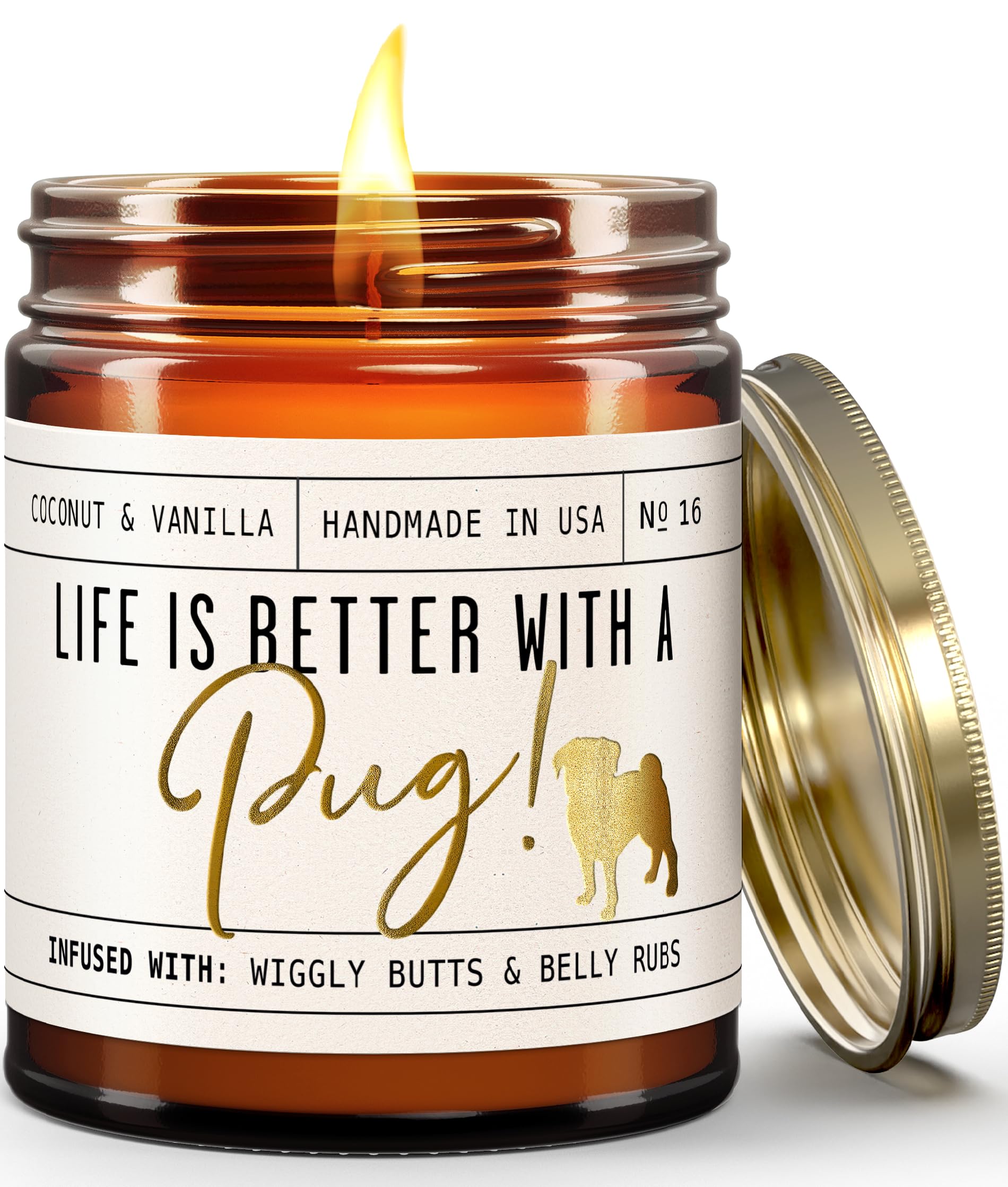 Soy and Sass Pug Candle