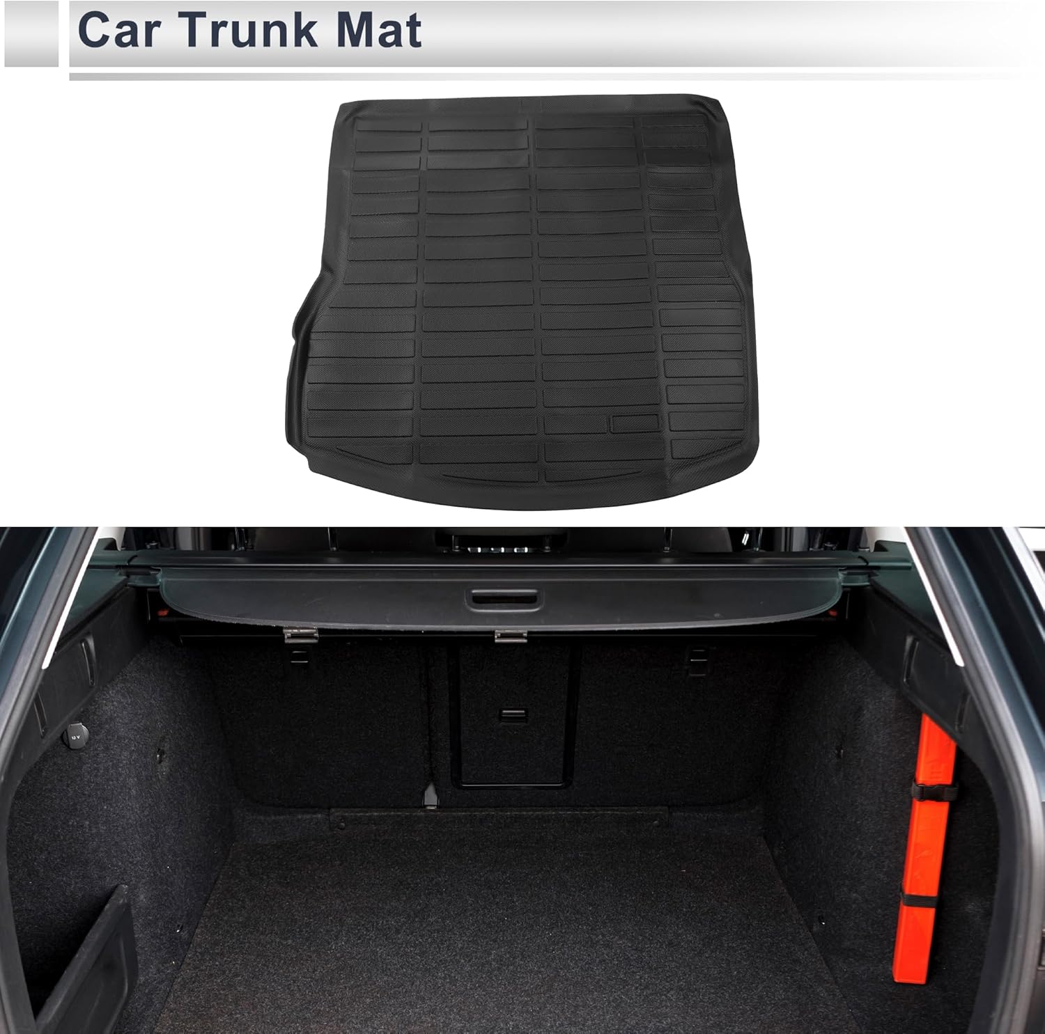 Rear Cargo Liner Rear Trunk Mat for Polestar 2 2022-2024 Anti-Slip Trunk Cargo Luggage Boot Tray Mat TPE 1 Pc Long Grid Pattern