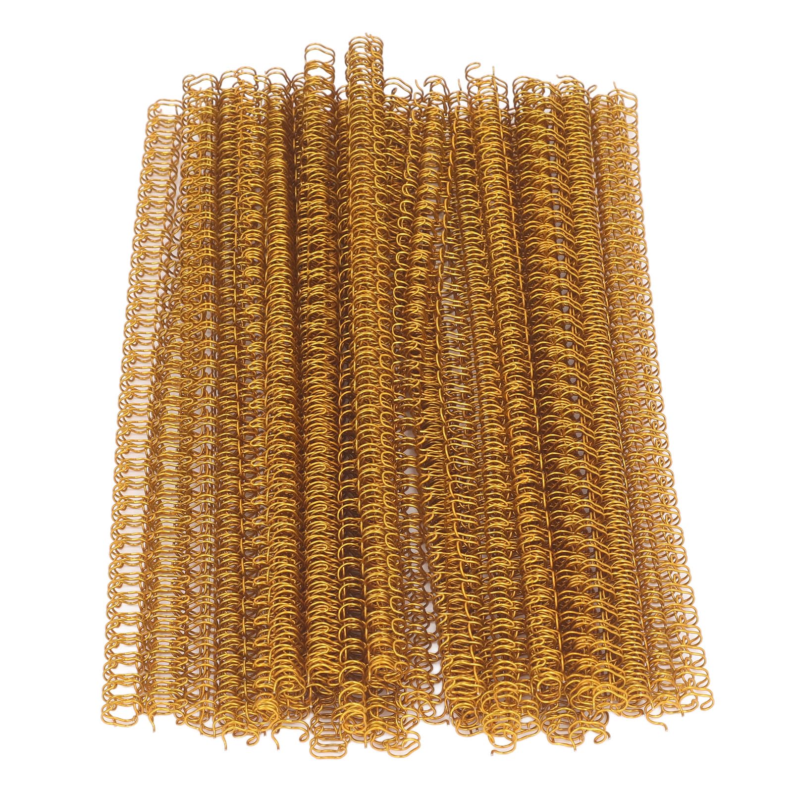 3:1 Pitch Double Loop Binding Wires, YolieraArt 100 Pack Spiral Spine Bindings, 9/16 Inch Wire Twin Binding for Book Binder Machine,Students and Coworkers (120 Sheet Capacity, 100P, Gold)