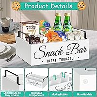 Vista 27 de Organizador de aperitivos para encimera, cubos de almacenamiento de despensa de madera con asas, organizador de barra de aperitivos para cocina