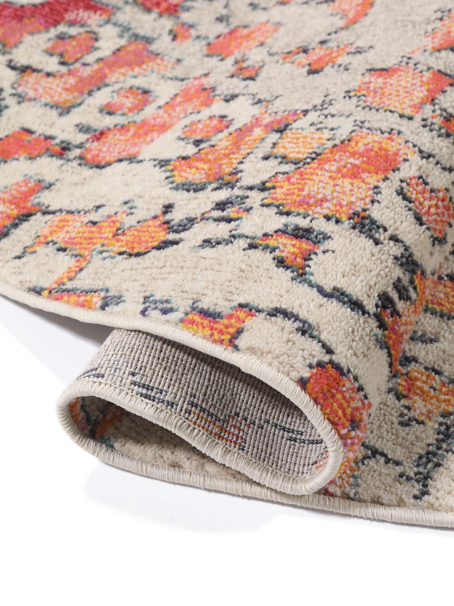 RugVista Kaleidoscope Teppich, Ø 200 cm, Multi | Rund, Niedriger Stapel, Nur chemische Reinigung, Oeko-Tex 100, Wohnzimmer, Esszimmer, Schlafzimmer, Küche