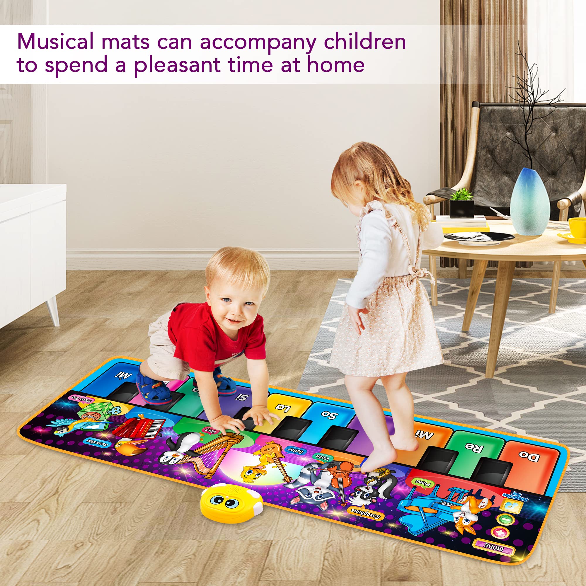 Baby Spielzeug ab 1 Jahre Musikmatte,Geschenk 1 Jahre Junge Mädchen,Kinderspielzeug ab 1 Jahr,Tanzmat Klaviermatte,Spielzeug Geburtstag für Mädchen Junge ab 1 2 3 4 Jahre Kleinkinde