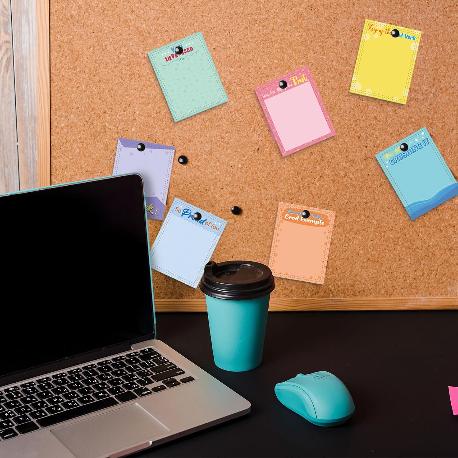 Qilery 100 Pcs Inspirational Sticky Notes Valentines Gift Sticky Note 3 x 4 Inch Employee Appreciation Funny Memo Pads Motivational Notepad Worker Gifts for Women Office