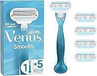 Gillette Venus Smooth Women's Razor Blades, 5 Replacement Blades for Women's Razors + Handpiece