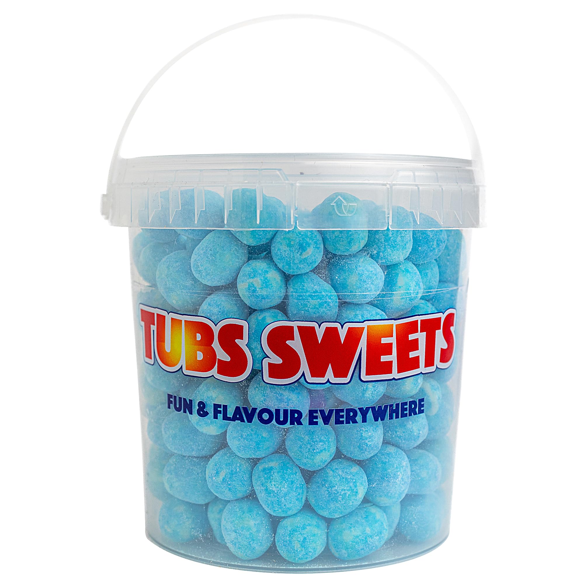 Tubs Sweets Large 800g Blue Raspberry Bon Bons Sweets Tub - Bulk Fruity, Chewy Toffee-Based Sweets - 800g Bulk Sweets in a Bucket with Handle