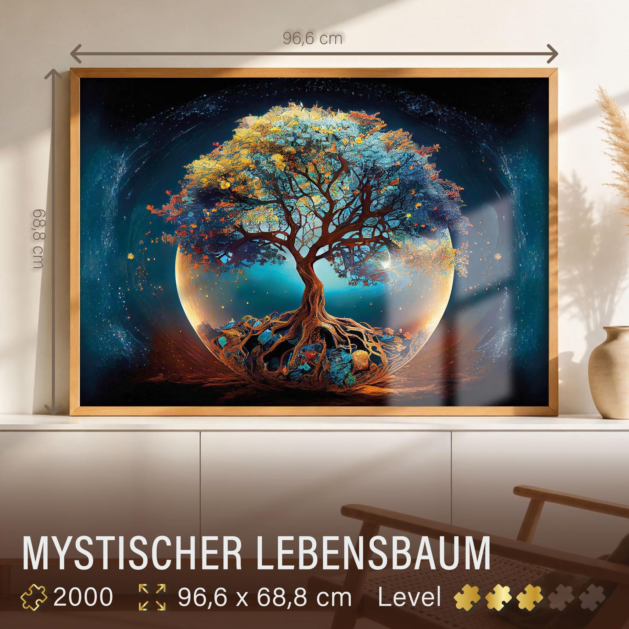 Ulmer Puzzleschmiede - Puzzle 2000 pièces « Arbre de vie mythique » - Motif de puzzle spirituel avec l’arbre de vie comme symbole de force, santé et immortalité