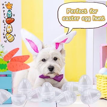 12 Pack 6 Inch Jumbo Plastic Easter Eggs Large Transparent Fillable Easter Eggs Bulk for Easter Egg Hunt Surprise Egg Easter Theme Party Decor