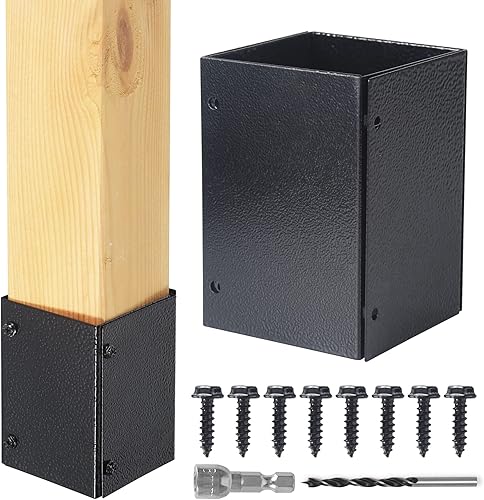 Protector de poste ajustable de acero inoxidable (rango de 3.3 a 6 pulgadas), protege los buzones y vallas de madera de la cortadora de césped y