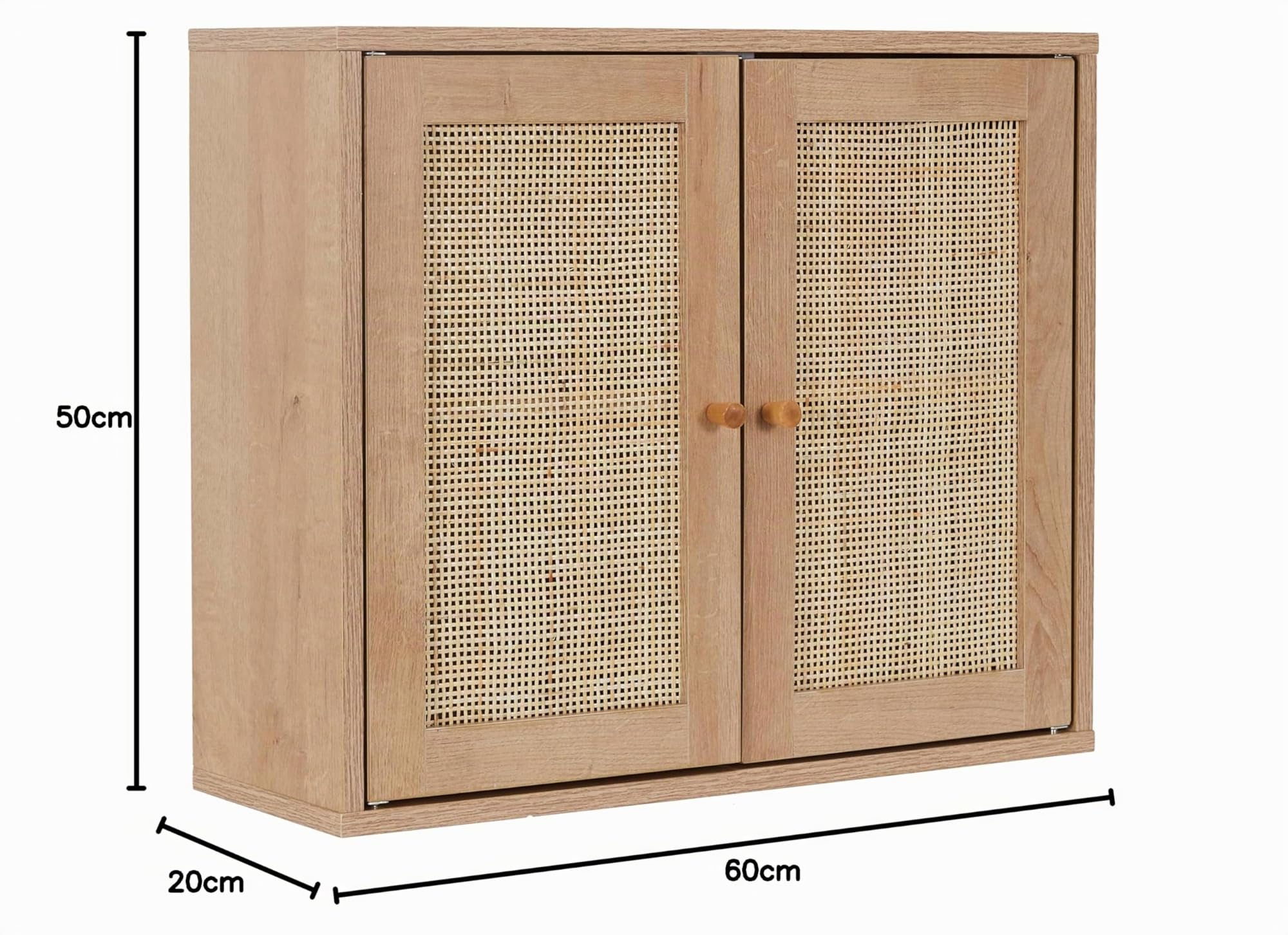 HOME DECO FACTORY - HD0226 - Armario de Pared - Modelo Bali - Colección Natural Crush - Mobiliario - Mueble de Baño - 60 x 50 x 20 cm - Color Marrón