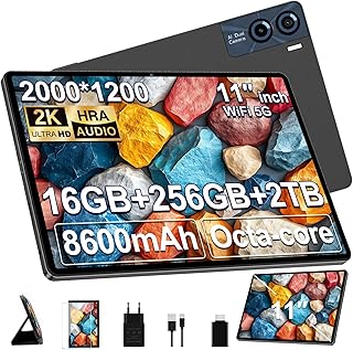 GOODTEL 2025 Android Octa Core 11 Inch with 16GB RAM + 256GB ROM (1TB TF) |5G + 2.4G WiFi|8600mAh|13MP + 5MP, 2K 2000*1200…