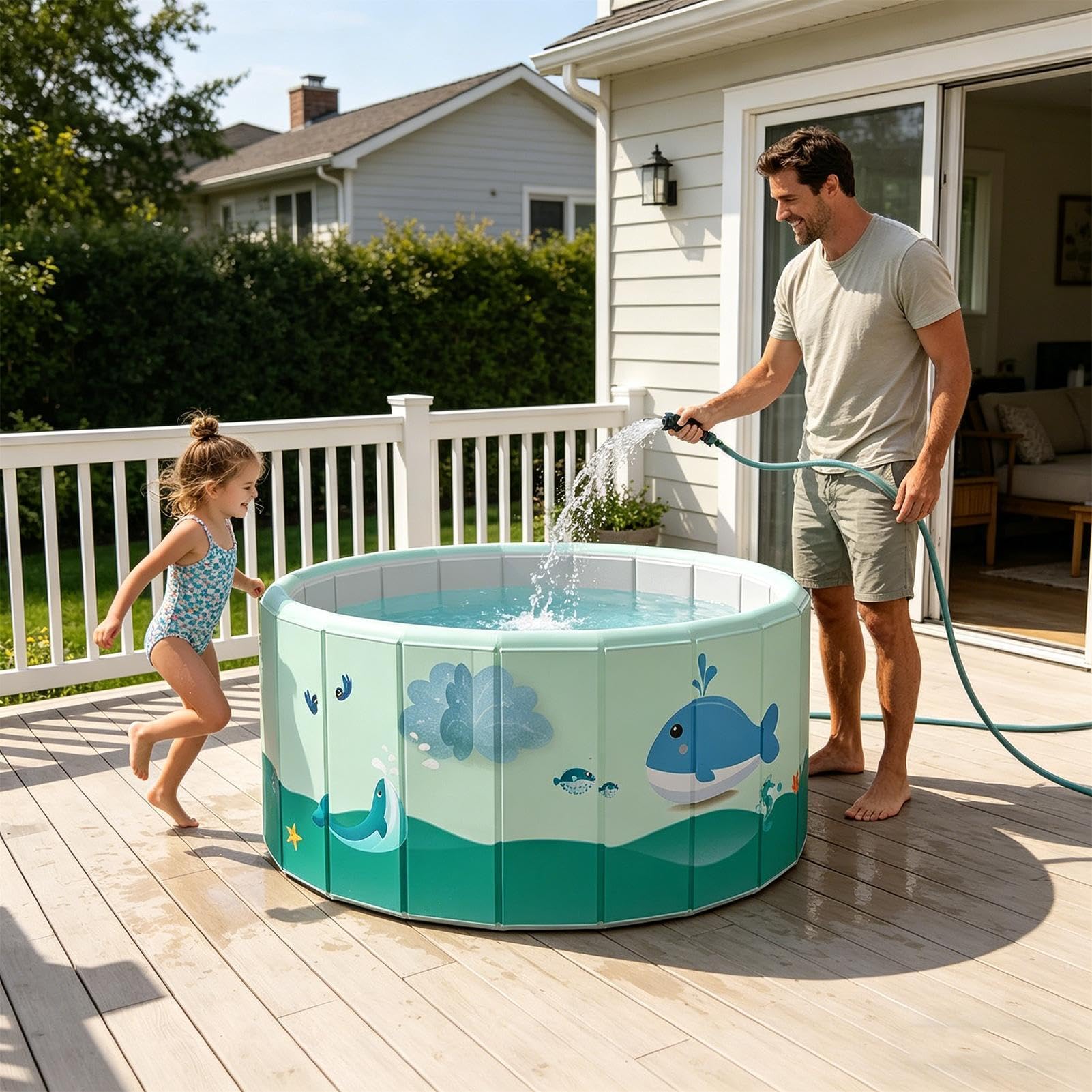 Faltbares Schwimmbecken,Tragbare Badewanne Ohne Aufblasen Becken | Kinderpool - Kinder Erwachsene Wasser Draussen Hinterhof Garten Sommer Terrasse Sonnen Mitte
