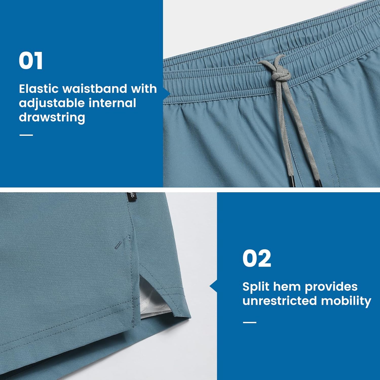 maamgic Gym Shorts for Men 7 inch Inseam with Liner Stretch 2 in 1 Workout Shorts Men Quick Dry Athletic Running Shorts - Image 5