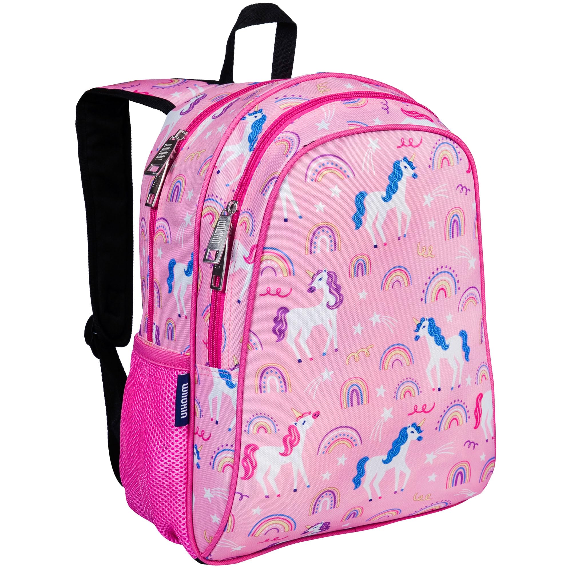 Wildkin 15-inch Kids Backpack – Durable, Padded, Adjustable for School & Travel - Rainbow Unicorns