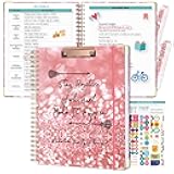 Ospelelf Undated Spiral Bound Planner Daily, Weekly and Monthly Planner, Pink Teacher Planners 12 Month 8.5 x 11