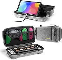 Vista 1 de tomtoc Funda de transporte para Nintendo SwitchOLED funda de viaje grande con bolsillo para controlador Pro agarre Joy-con o adaptador de CA funda