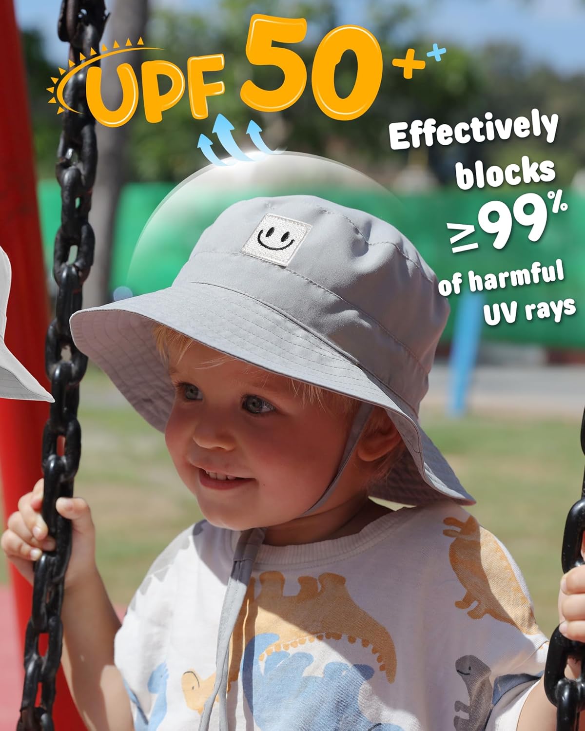 FURTALK Baby Sun Hat Smile Face Toddler Boys Girls Bucket Hat 0-5 Years Kids UPF 50+ Sun Protection Summer Hats - Image 3