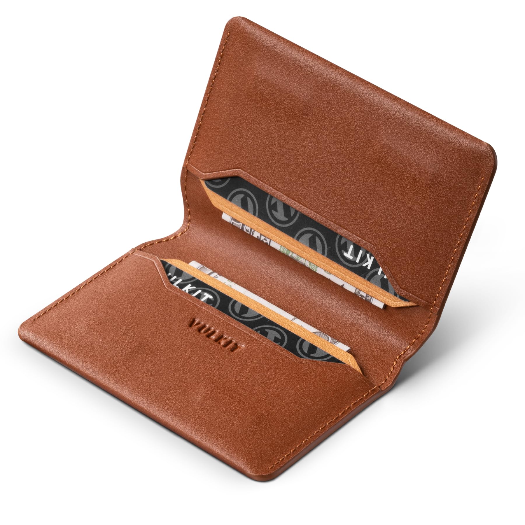 VULKIT Slim Minimalist Card Holder RFID Blocking Leather Credit Card Holder Front Pocket Wallet Magnetic Closure