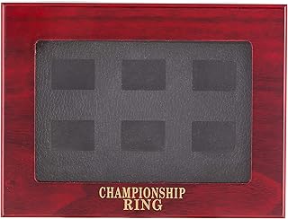 6 Holes Wooden Championship Rings Display Case Box For 6 Rings