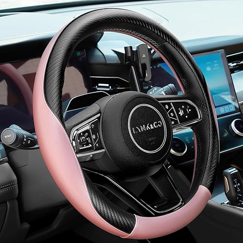 Miniatura 3 de YOGURTCK Funda antideslizante de piel de microfibra suave para volante de automóvil, universal de 15 pulgadas para mujeres y niñas, apta para