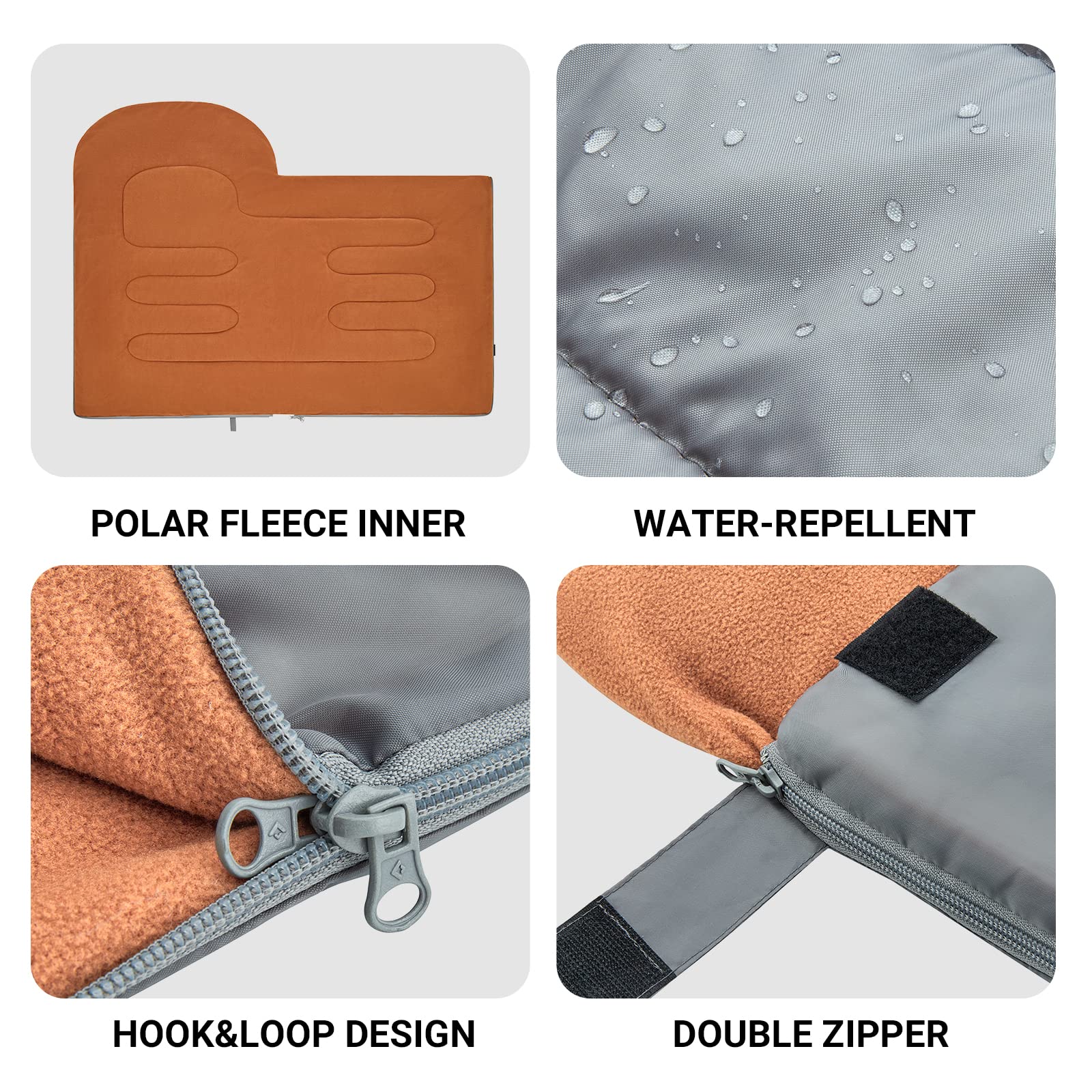 KingCamp Sac de Couchage pour Chien Imperméable, Couverture pour Chien Chat Chiot Doux Lavable, Coussin pour Chiens Grande Chaude pour Voiture Camping Randonnée Voyage Intérieur Extérieur 110cmx70cm