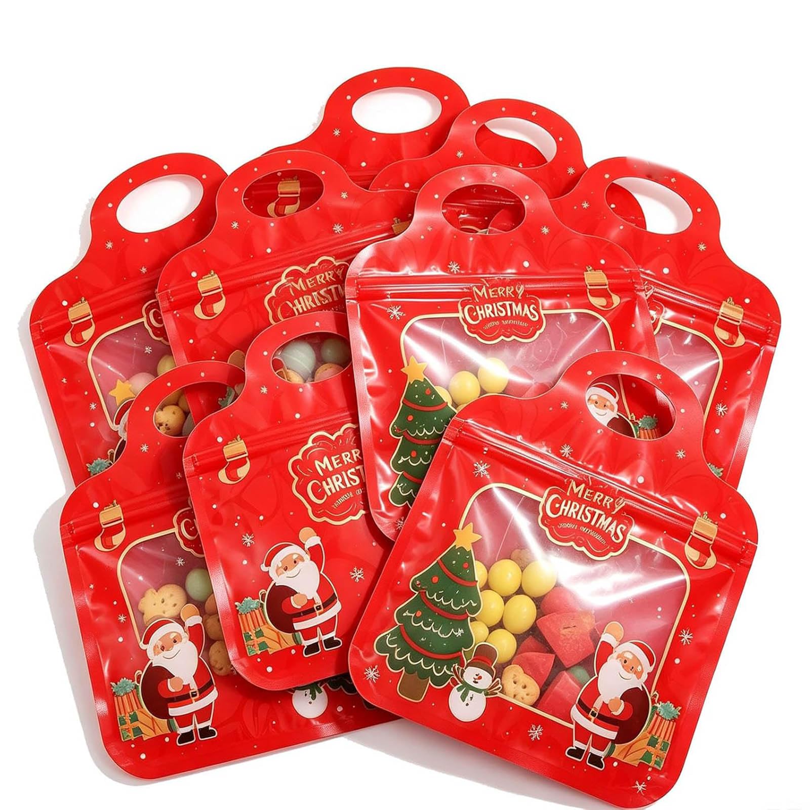 Festive Self-Seal Treat Bags,Self-Seal Christmas Treat Bags (20Pcs A)