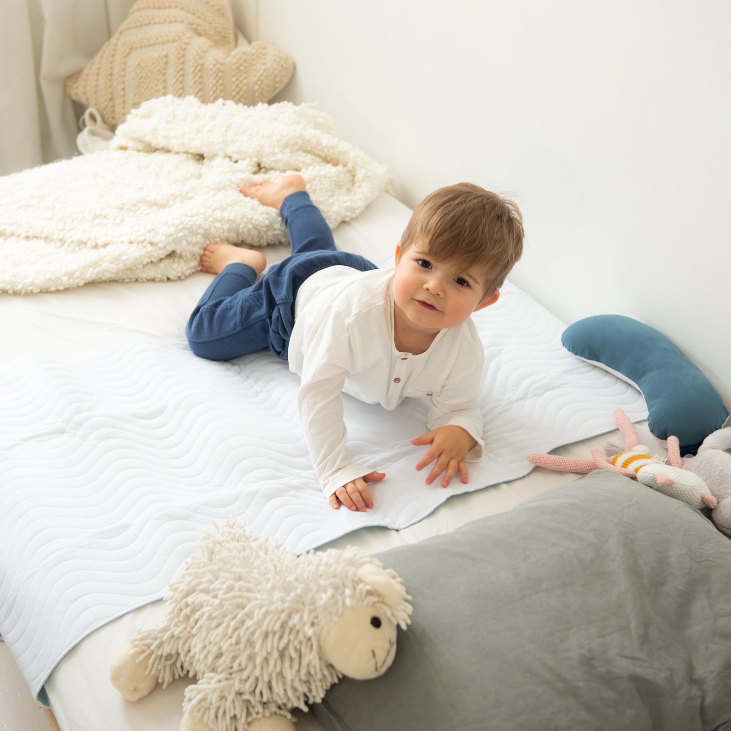 Doomoo Protège Matelas Et Drap Absoplus Ultra Absorbant - Jusqu'à 2L Par M² - Pour Lit Bébé 60x120cm Ou Standard 90x200cm - Oeko Tex GOTS