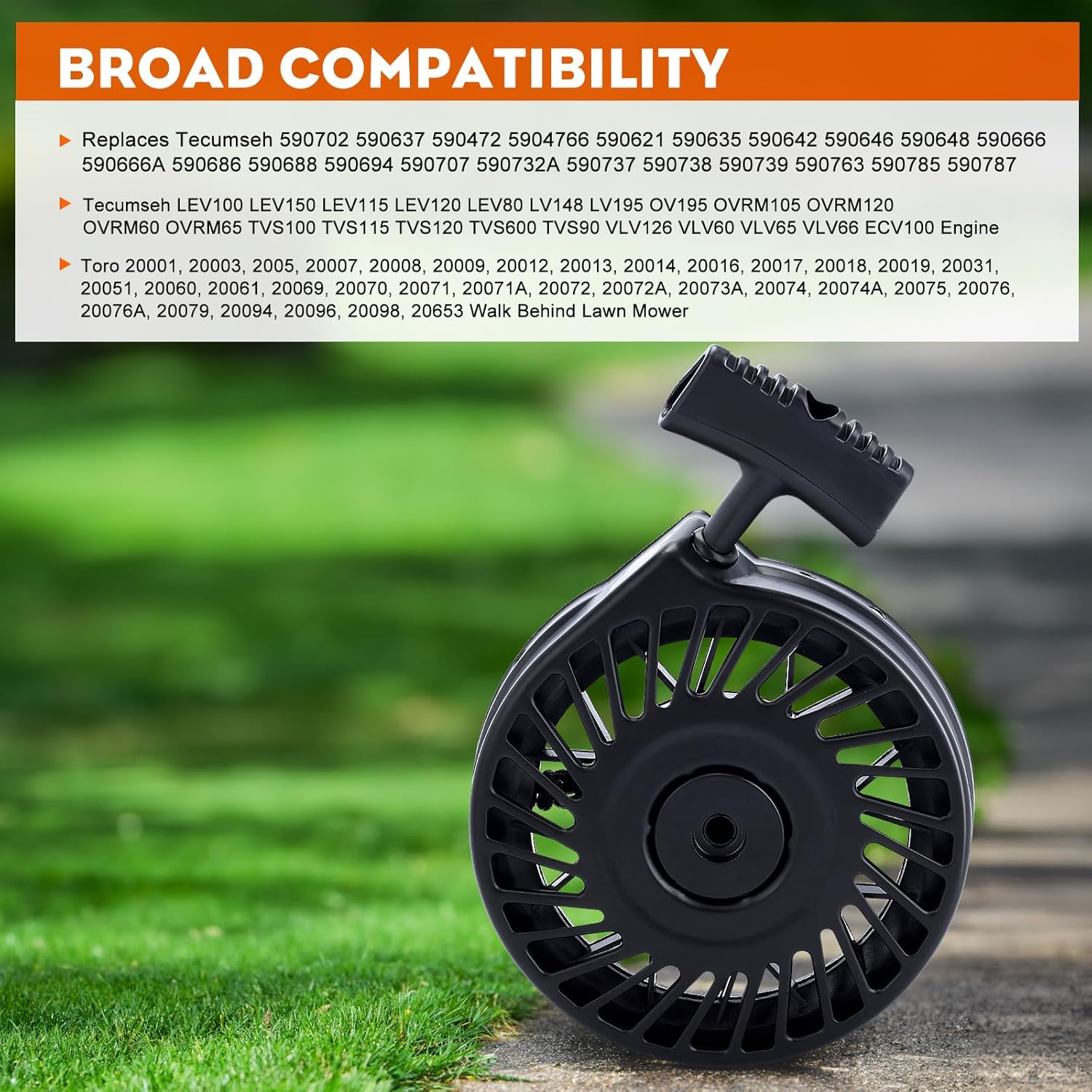 HIPA 590472 590739 Recoil Pull Starter Assembly for Tecumseh 590732A 590737 590763 590785 590787 590694 590707 LEV100 LEV115 LEV120 LEV195 Craftsman Toro Lawn Mower