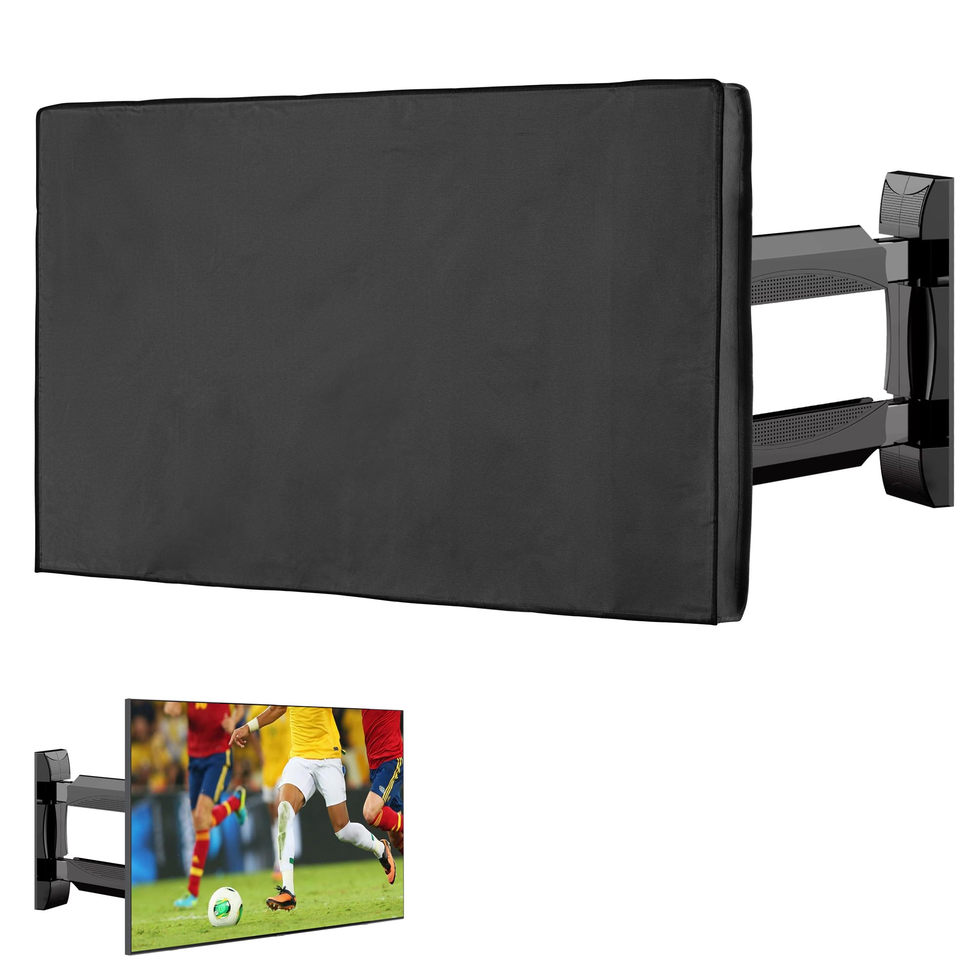 kwmobile 55" TV Outdoor TV Abdeckung - Fernseher Hülle Bildschirmschutz - Schutzhülle wetterfest - Schwarz