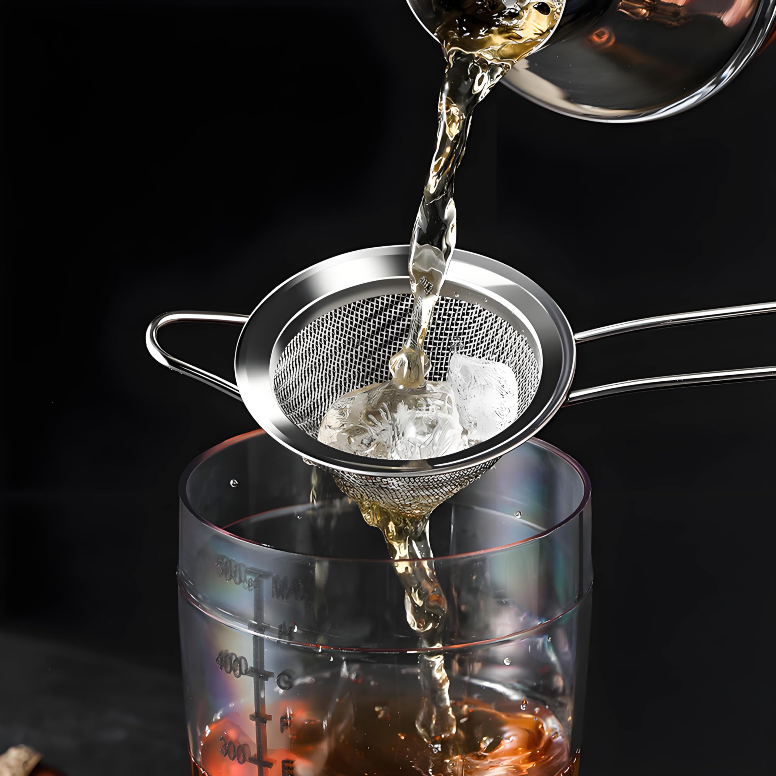 Juego de 3 coladores de malla fina de acero inoxidable, filtro cónico para té y cóctel para hojas sueltas, alimentos, bar, herramienta ergonómica y duradera para colador de cocina 6