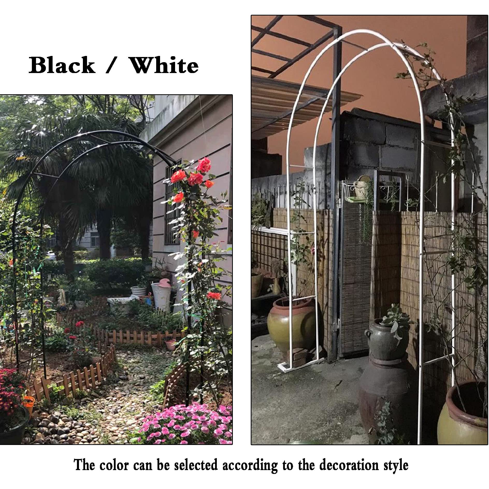 Metalowa Kratownica Ogrodowa Do Roślin Pnących, Róż, Winorośli, Dekoracji Ślubnych Na Świeżym Powietrzu I Podpór Pergoli,Black-W140xH230cm