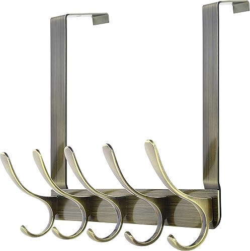 Miniatura 47 de WEBI Ganchos para colgar sobre la puerta, colgador de puerta, toallero sobre la puerta, perchero, toallero para abrigos, ropa, baño, negro, 2