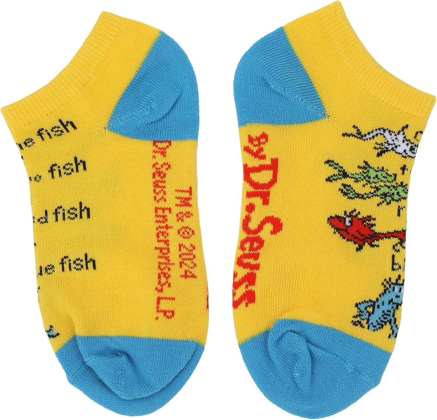 Bioworld Dr. Seuss Book Titles and Characters Kids Week Of Socks Box Set Crew and Ankle Mix And Match 7 Pairs