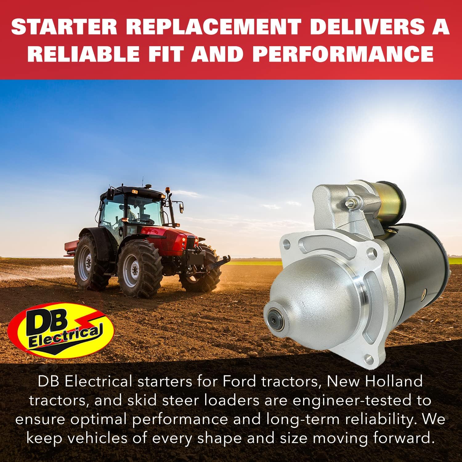 DB Electrical 410-30023 Compatible with/Replacement for Case 580G Construction King, Ford 3230 1990-1993, 3430 1990-1998, 3900 1975-1981, 3930 1990-1999, 4630 1990-1999, 4830 1990-1994 16608N-M50