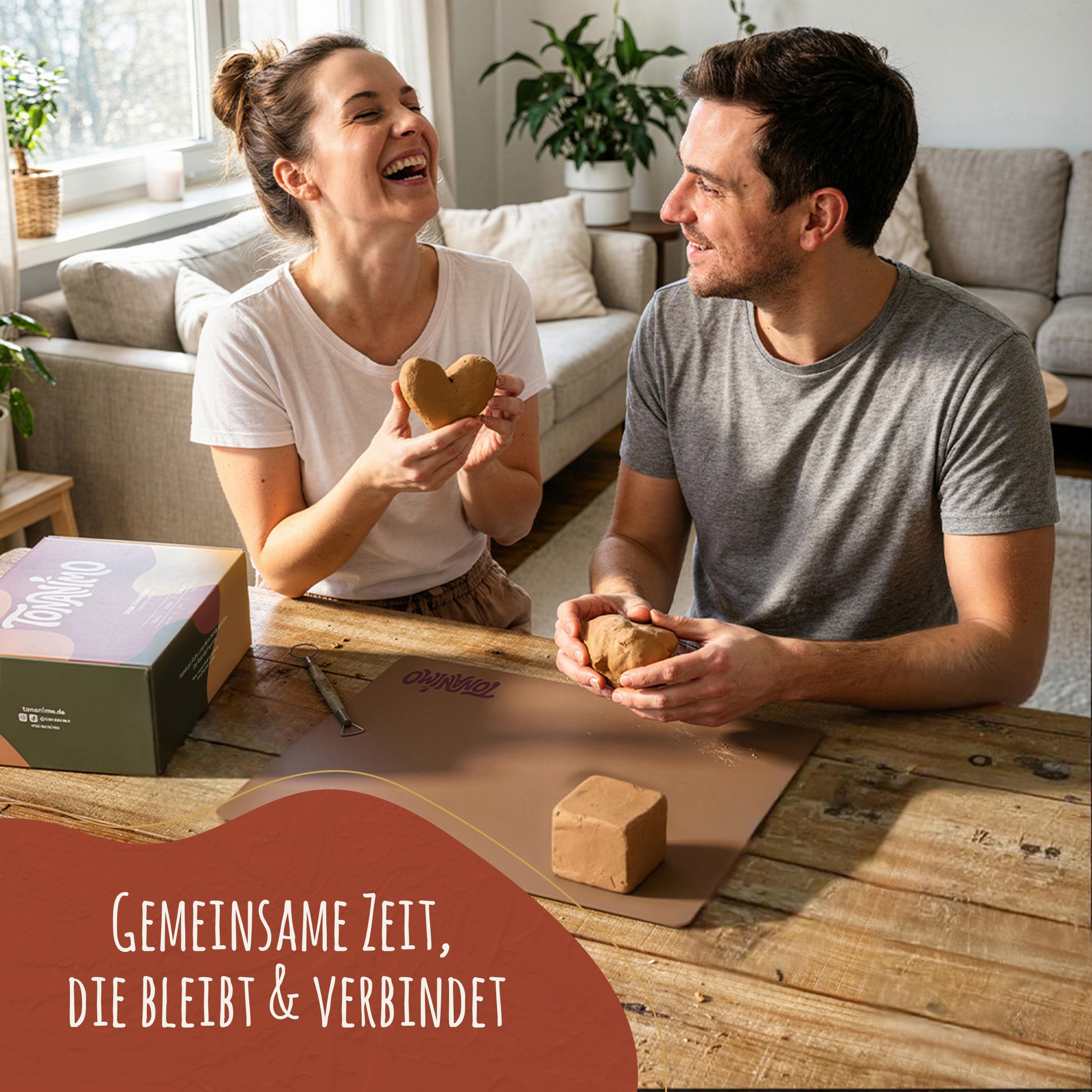 Dein Töpferset für Zuhause – DIY Set mit 2 kg lufttrocknendem Ton & Anleitung | Kreativ Set für Erwachsene & die ganze Familie – kein Brennofen nötig | Geschenkidee für unvergessliche Momente