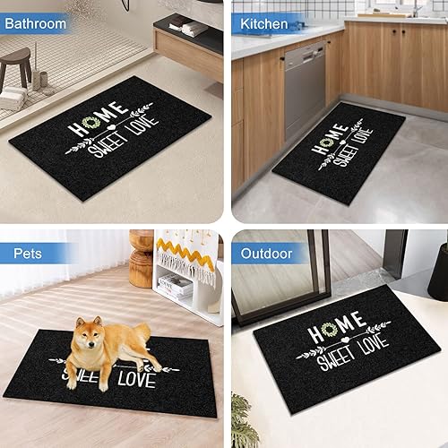 Miniatura 6 de Tapete para puerta delantera, duradero de perfil bajo, tapete de bienvenida para interiores, atrapa la suciedad y el polvo, tapete antideslizante