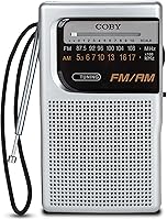 Vista 1 de Coby Radio Portátil AM/FM – Radio de Bolsillo Retro Operada con Batería con Altavoces Potentes, Batería de Larga Duración de 800 Horas, Recepción
