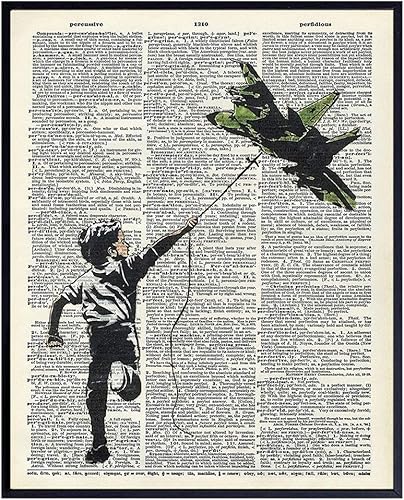 Banksy - Póster de graffiti para pared, militar, avión de combate de la fuerza aérea, regalo para fanáticos del arte callejero, póster de fotos de