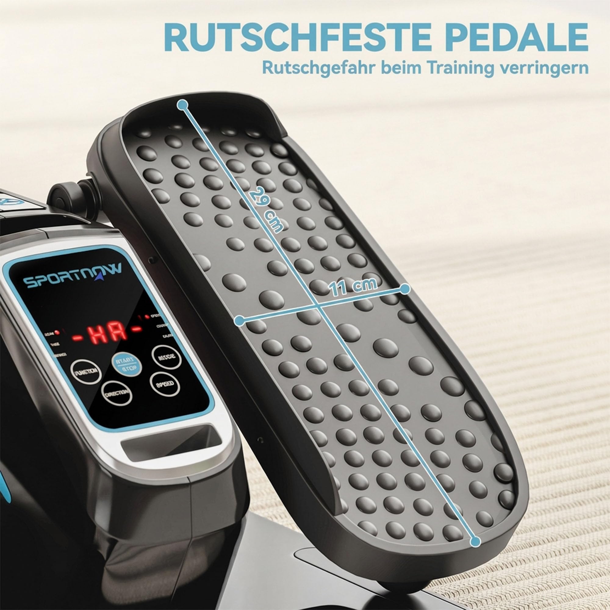 SPORTNOW Mini Ellipsentrainer Elektrische Crosstrainer Untertisch Im Sitzen | Für Zuhause, Leise, Mit LED-Display, Fernbedienung, 12 Geschwindigkeiten, Auto- und Manuellen Modi, Pedaltrainer Senioren