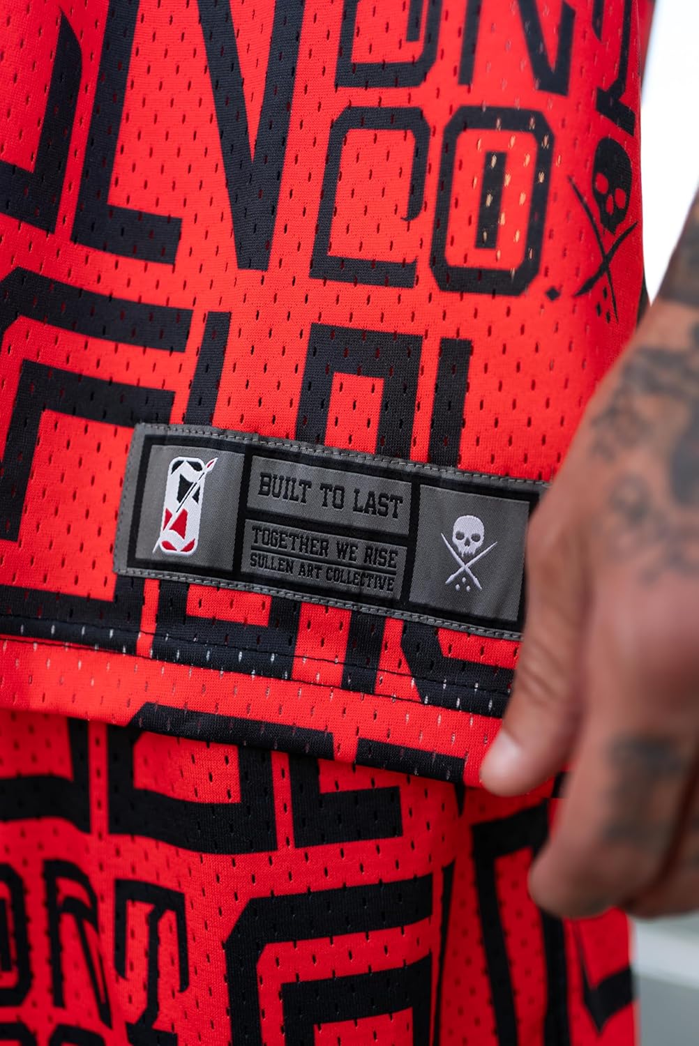 Sullen Men's Meas Tattoo Lifestyle Graphic Art Sleeveless Breathable Arm Ribbed Jersey Tank Red