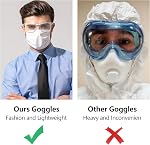Stylish Safety Glasses, Clear Anti-Fog Safety Goggles with Blue Light Blocking, Scratch-Resistant Lightweight Protective Glasses for Men and Women Eye Protection Work & Everyday Use