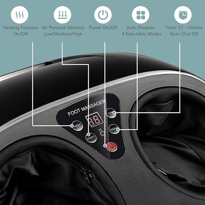 Masajeador de pies eléctrico con calefacción y control remoto miniatura 2