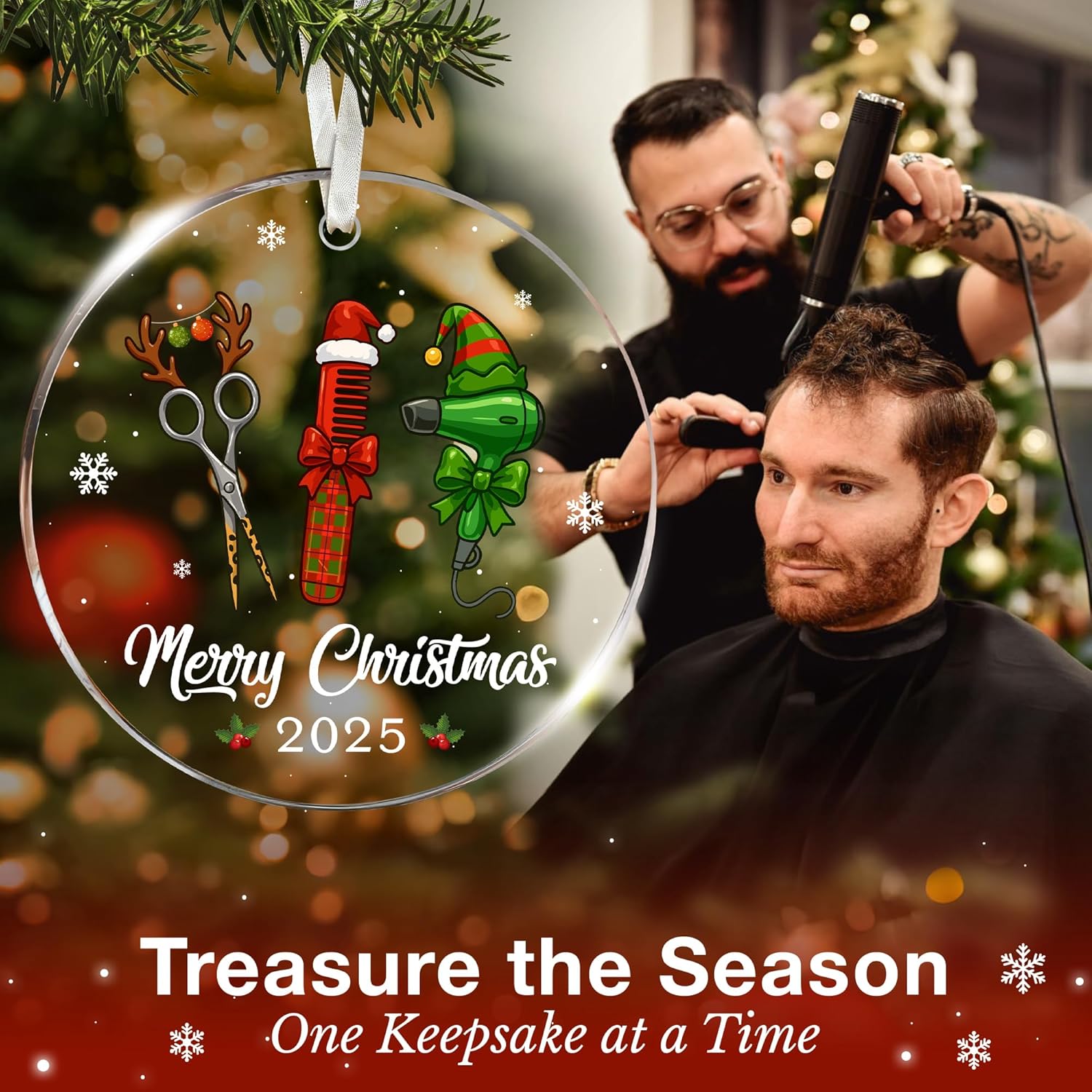 Hairdresser Gifts - Christmas Ornaments for Women Hair Stylist, Best Gift Ideas for Female Hairdressers, Unique and Decorative Hairstylist Gifts, Perfect for Hair Dresser Women - Image 4