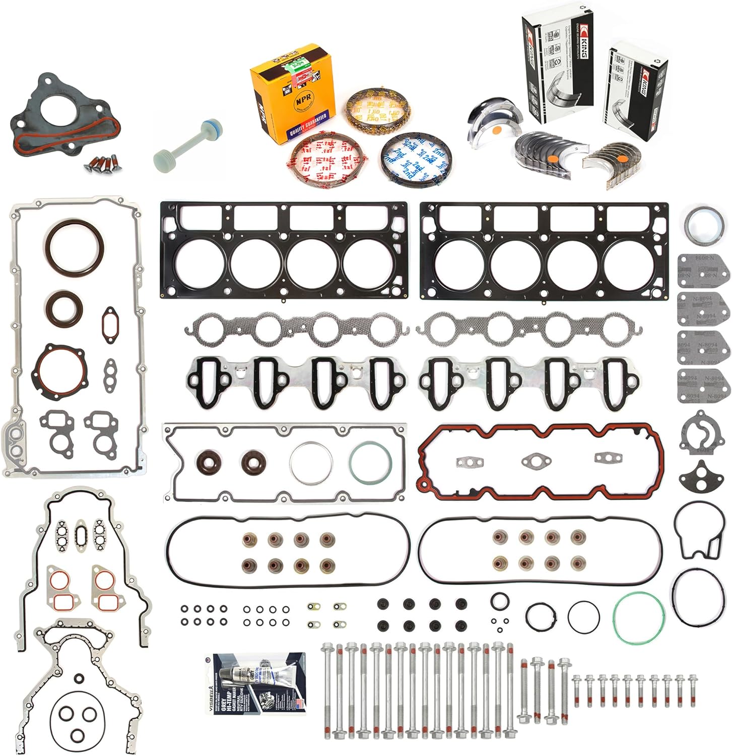 MA-9761292200-6 Engine Re-Ring Kit Fit 02-04 GM Chevy 4.8 5.3 LS1 V8 OHV VIN P T V